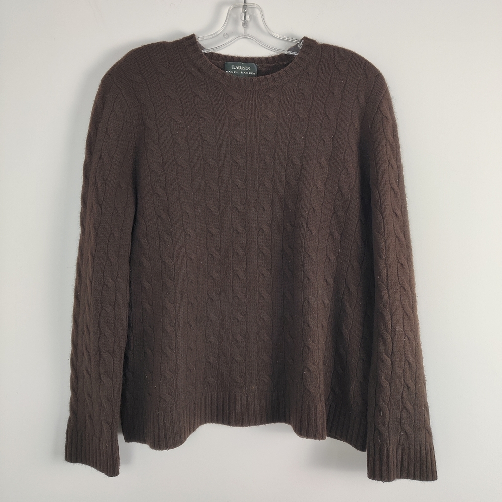 Lauren Ralph Lauren Brown Cable Knit Sweater